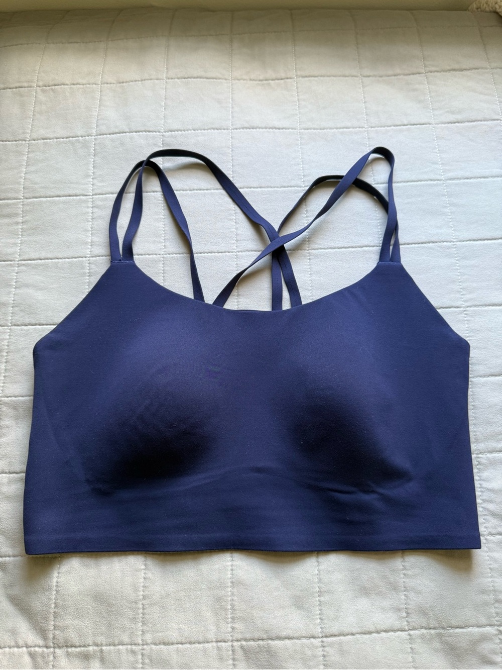 aerie Navy Crisscross Seamless Sports Bra Large/D